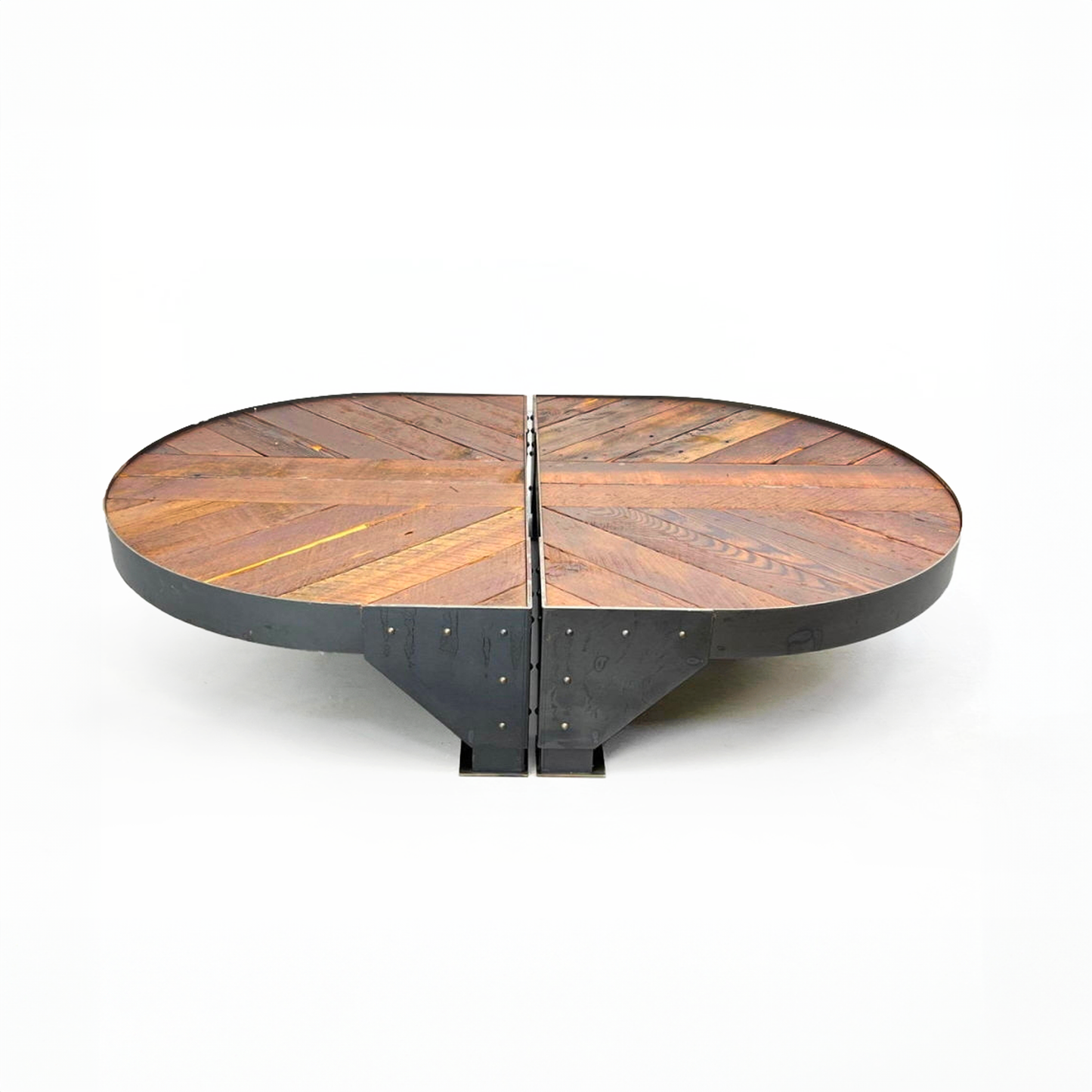 Coney Island Reclaimed Board Two Part Industrial Steel Frame Tables