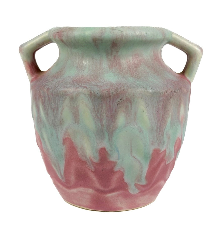Muncie Style Vase, Celadon & Pink Glaze