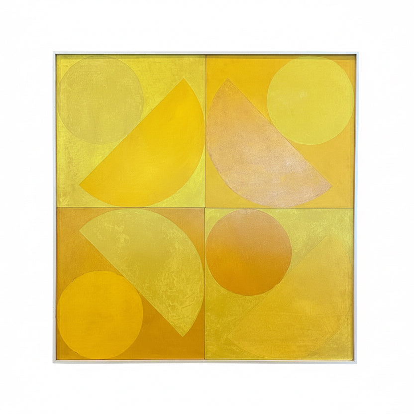 Yellow & Orange Abstract Geometric Painting by Ray Pierotti