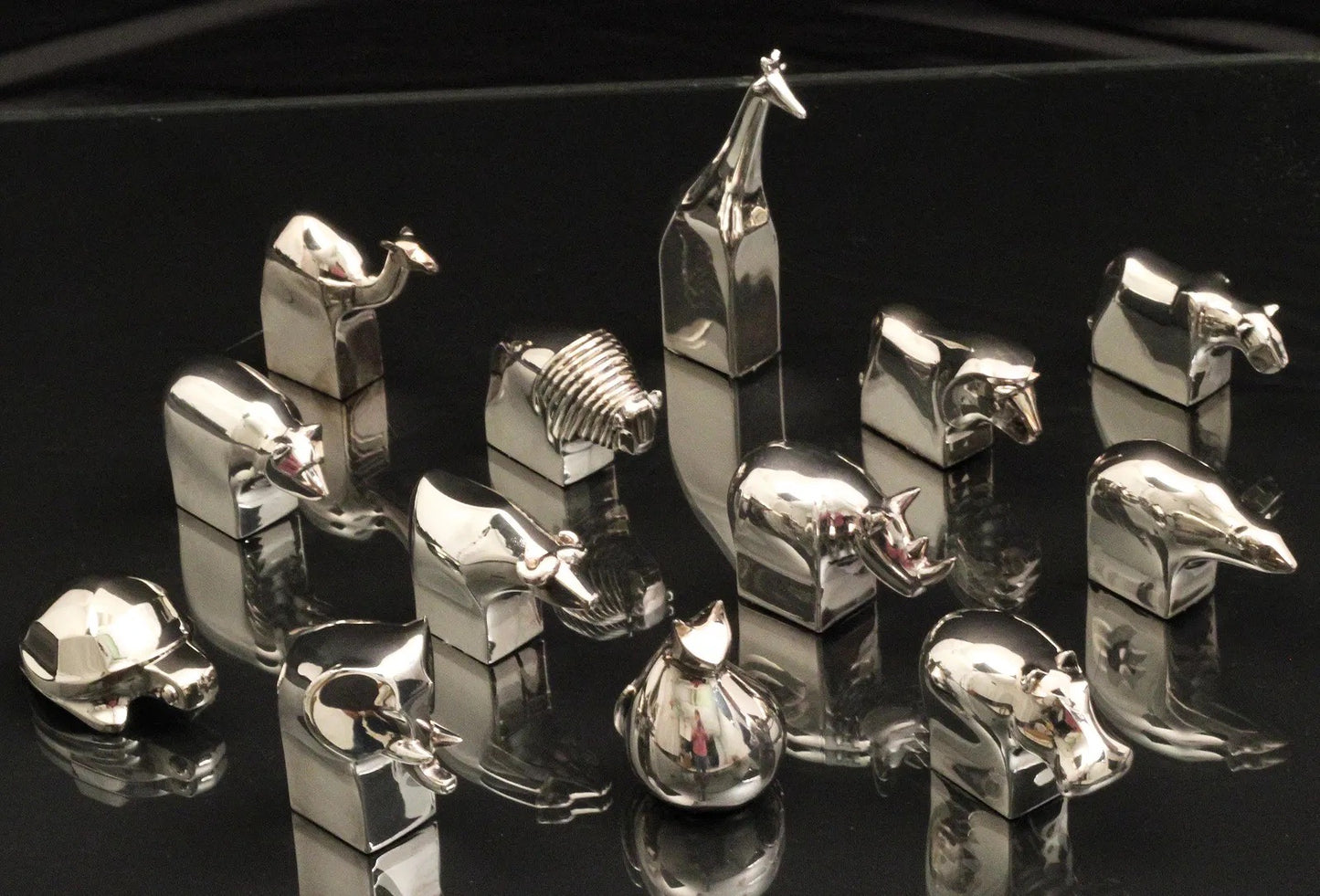 13 Dansk Gunnar Cyren "Silver Zoo" Silver Plated Decorative Sculptures