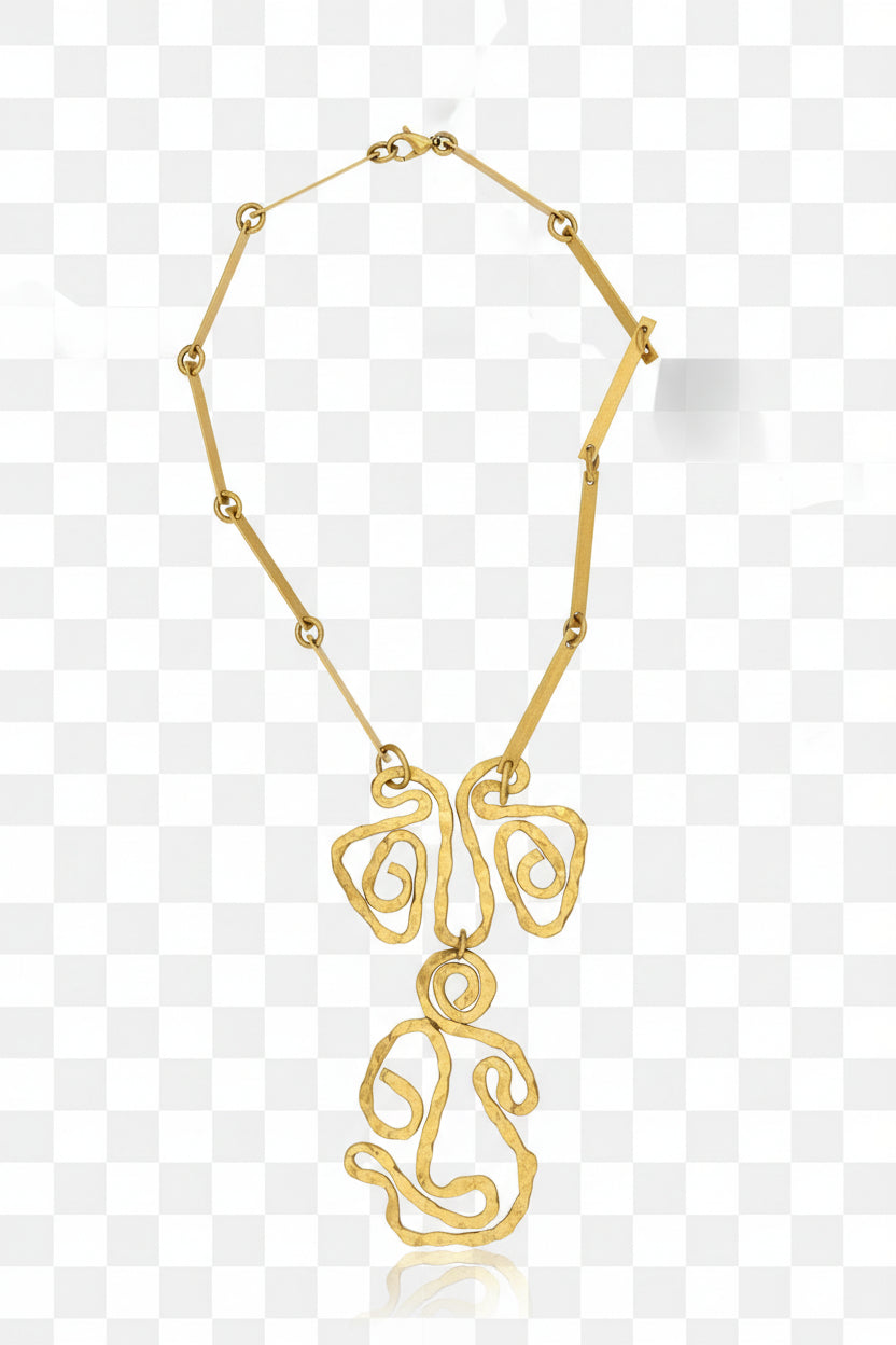 Decorative Hammered Bronze Necklace