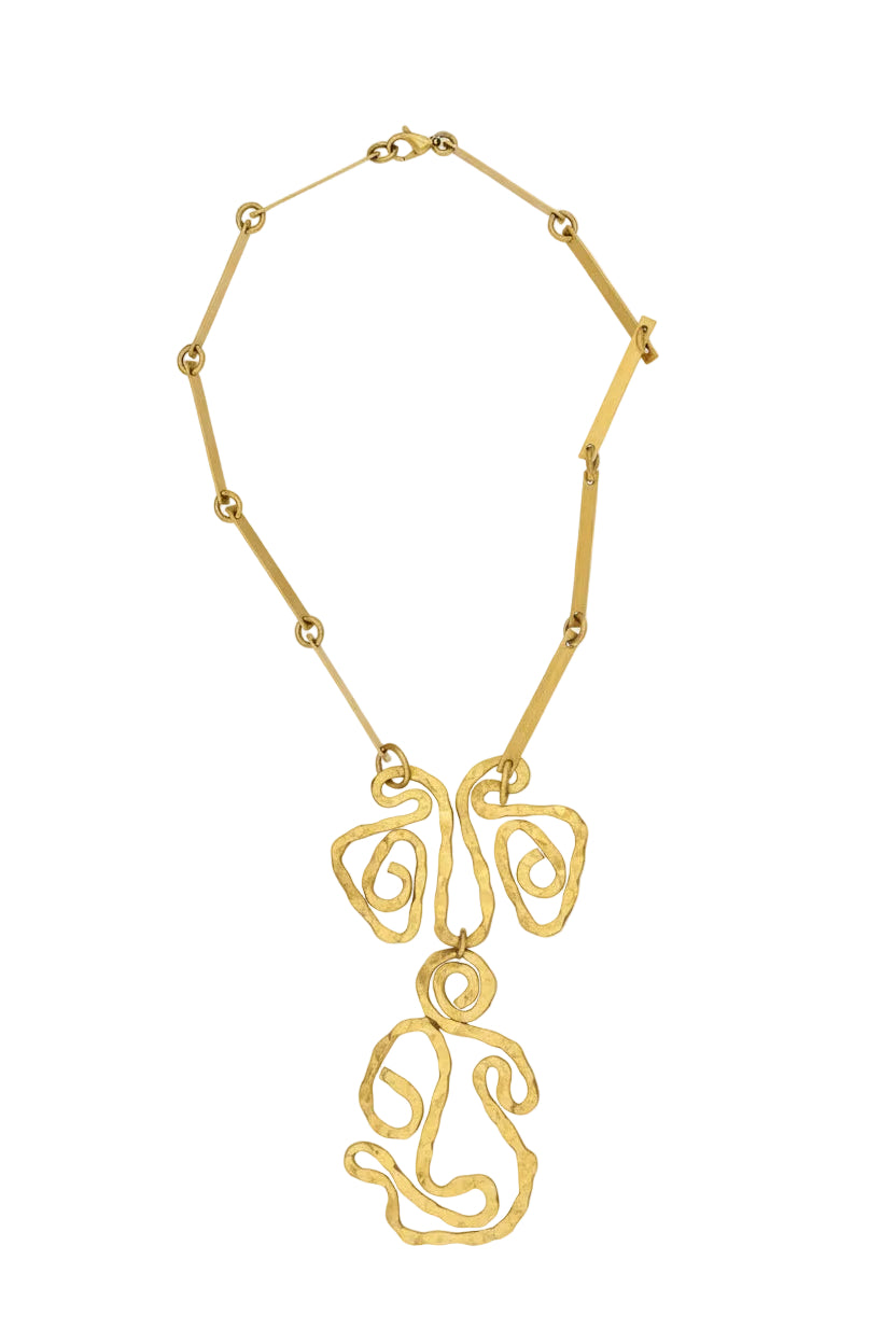 Hammered Bronze Statement Necklace