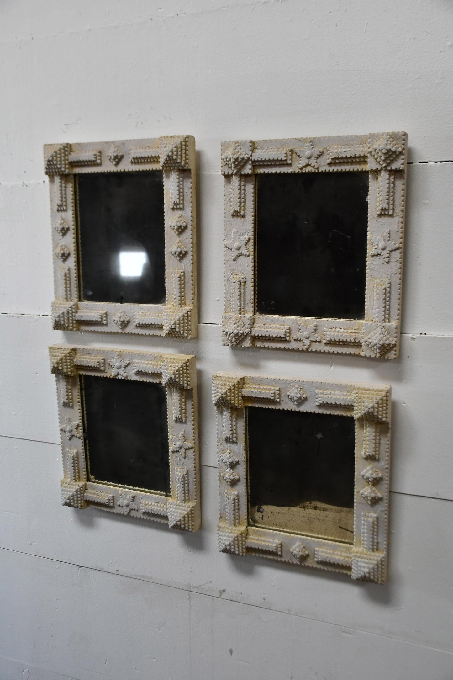 Painted Tramp Art Mirror - 4pcs