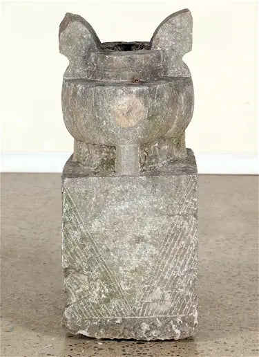 Art Nouveau Carved Stone Garden Sculpture - Urn