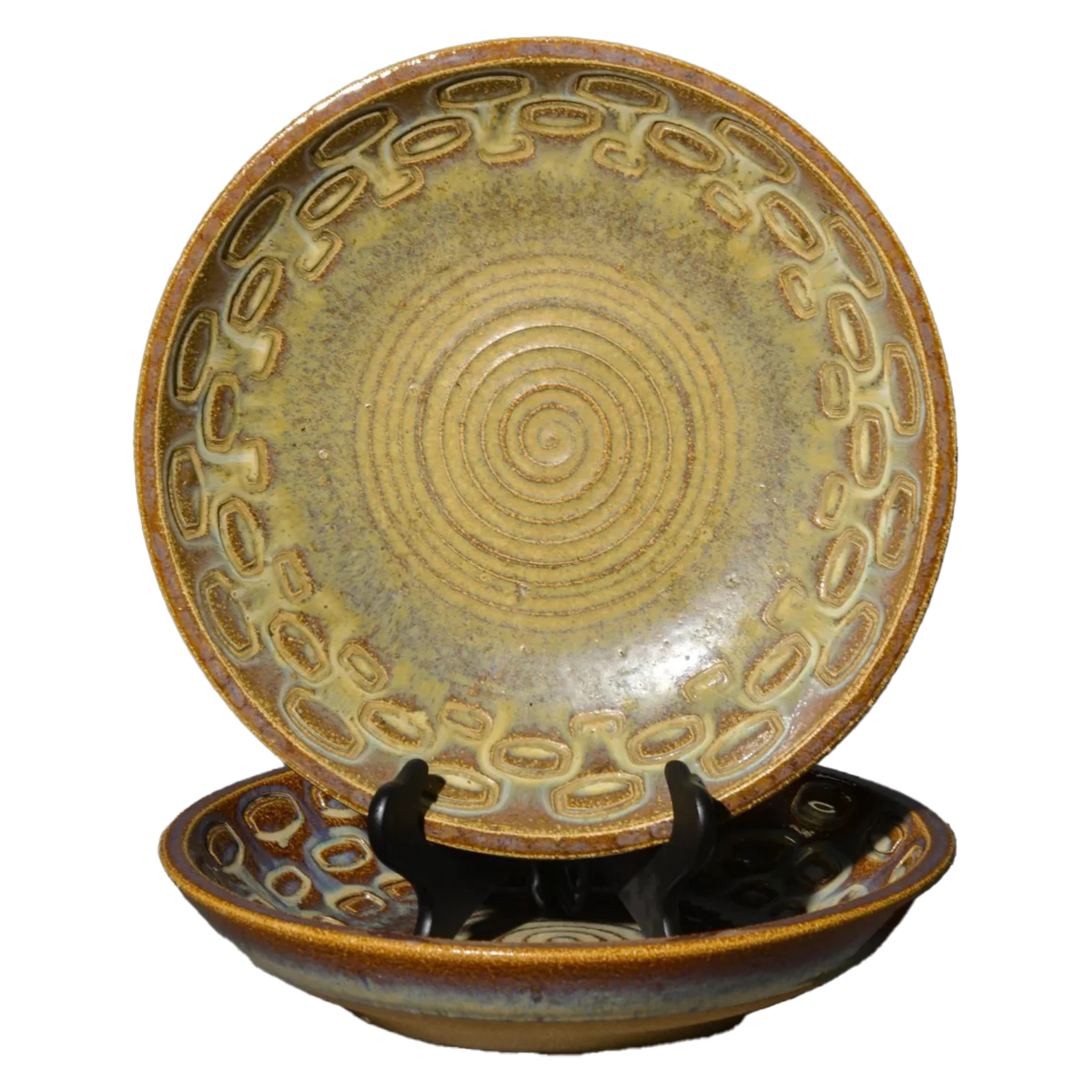Danish Glazed Pottery Serving Bowl