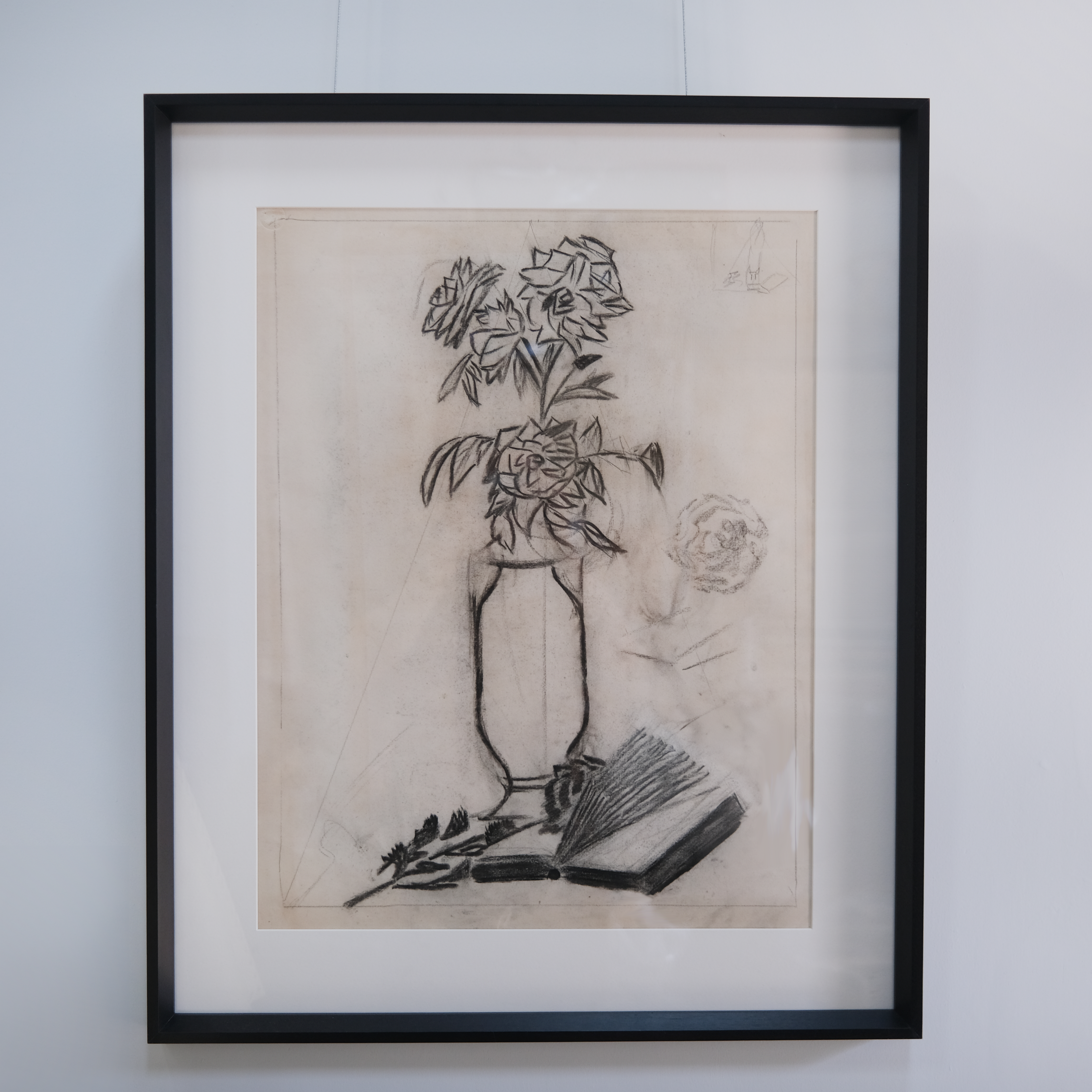 Charcoal Flower Drawing