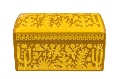 Mexican Hand-Carved Olinala Lacquer Trunk