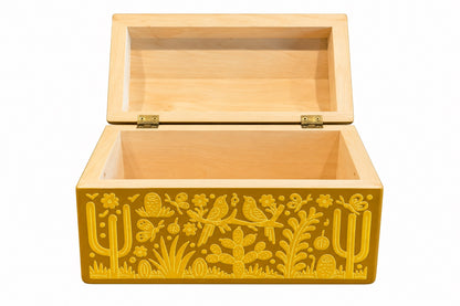 Mexican Hand-Carved Olinala Lacquer Trunk