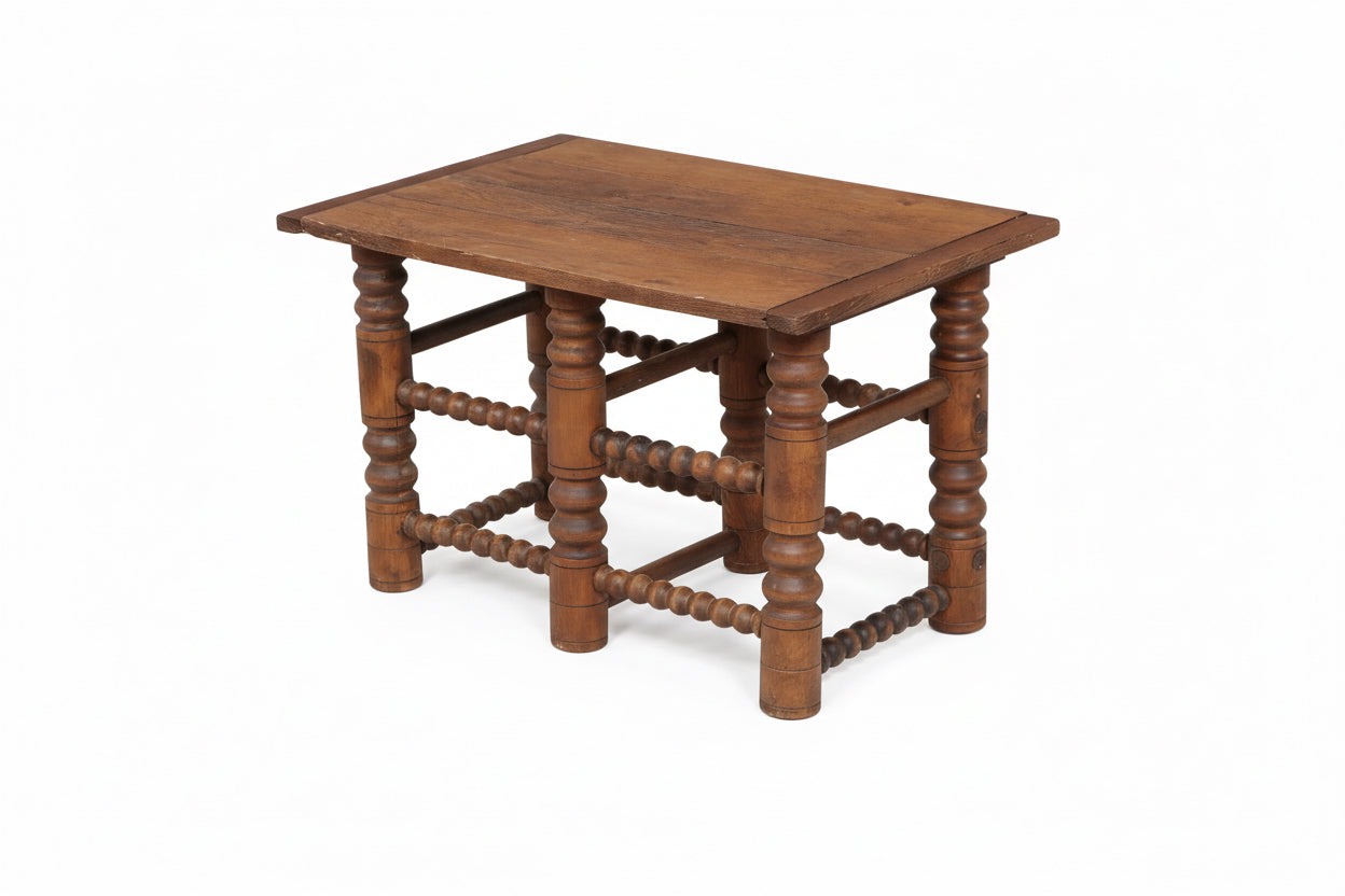 Charles Dudouyt French Oak Coffee Table, 1940s
