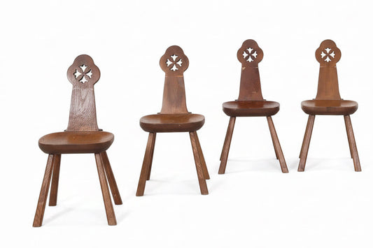 Set of 4 Mid-Century Tyrolean Style Chairs