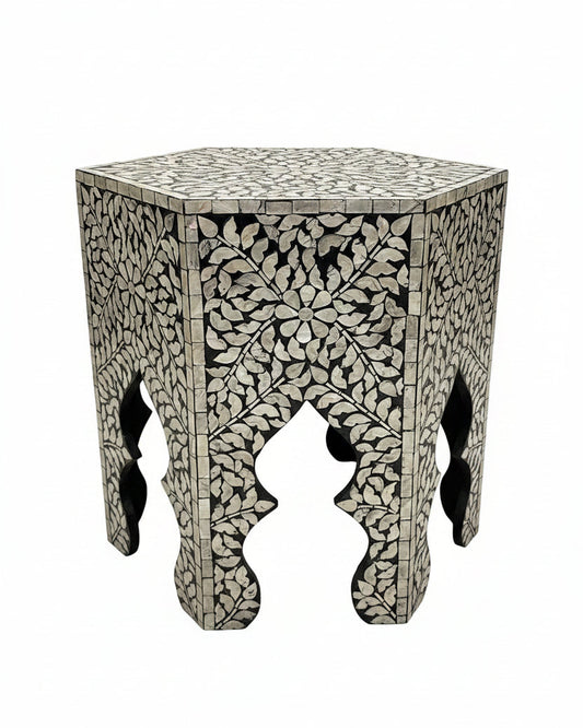 Decorative Mother of Pearl Inlay Side-Table