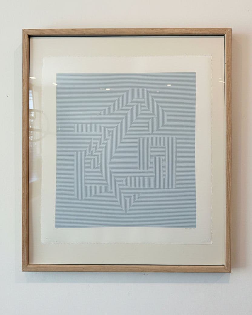 Framed Geometric Op-Art Print "Divers", Robert Parker