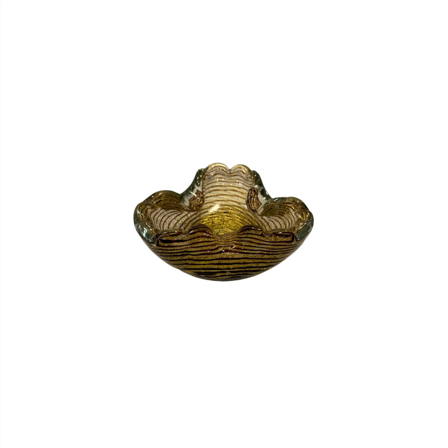 Murano Glass Gold Spiral Bowl