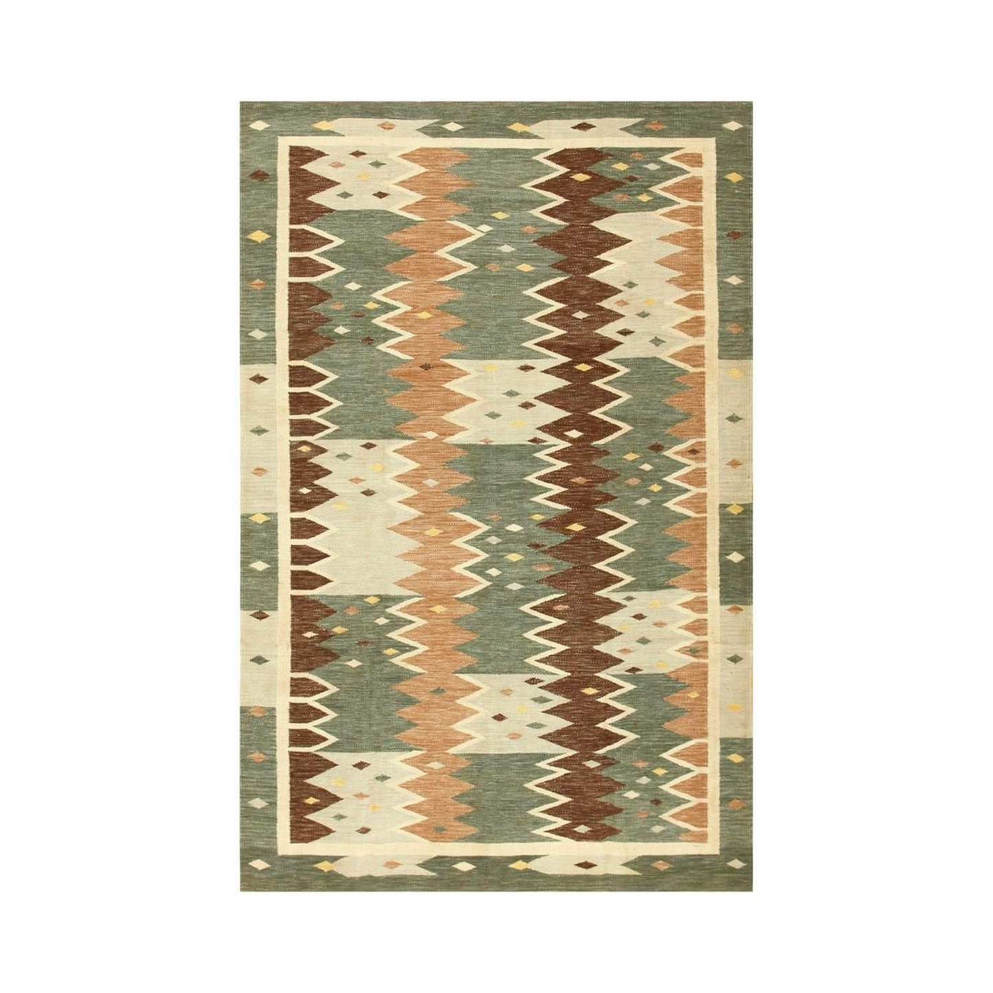 Vintage Swedish Inspired Modern Kilim Rug