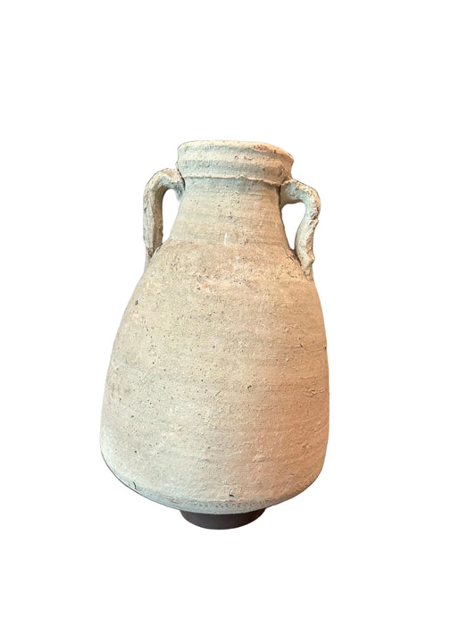 Vase with Handles on Brass Stand