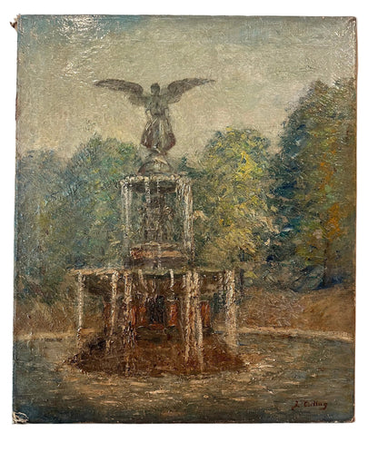 Angel of the Waters, Early-Mid Centruy Oil on Canvas, signed J. Csillag