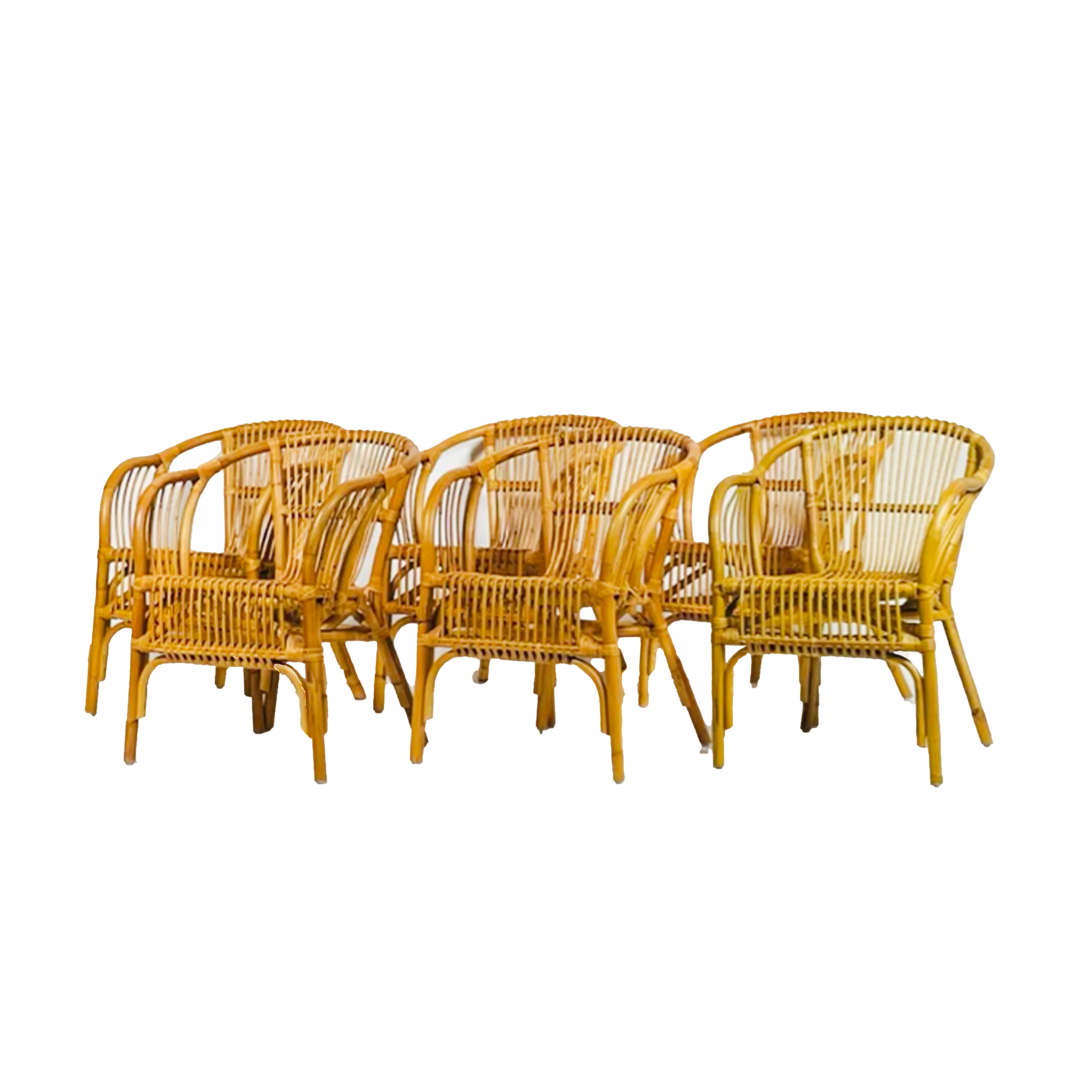 Vintage Rattan Chairs - Set of 6
