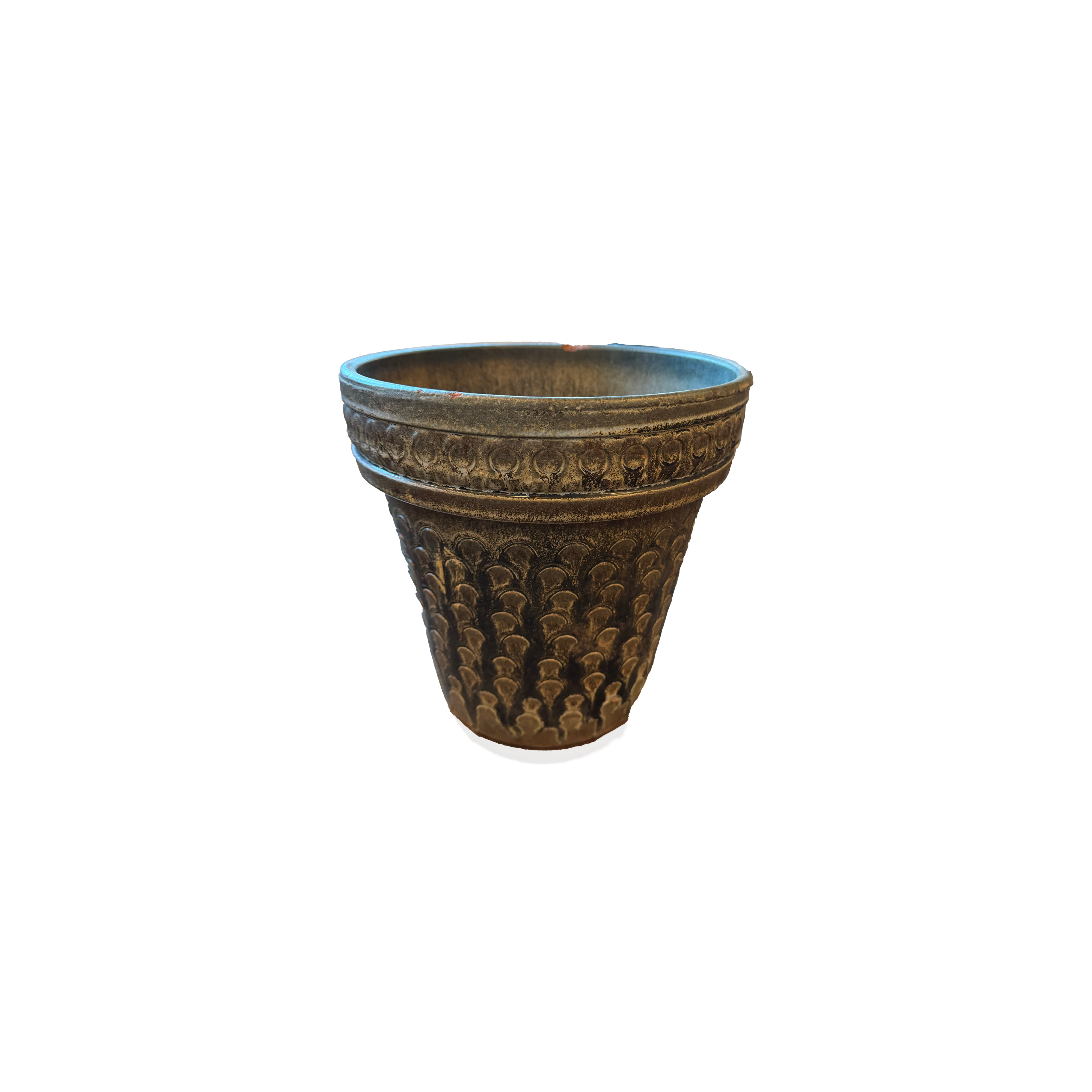 Patterned Clay Flower Pot